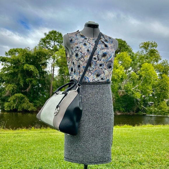 MICHAEL Michael Kors Sutton Stripe Convertible Medium Saffiano Leather Satchel - Picture 6 of 16